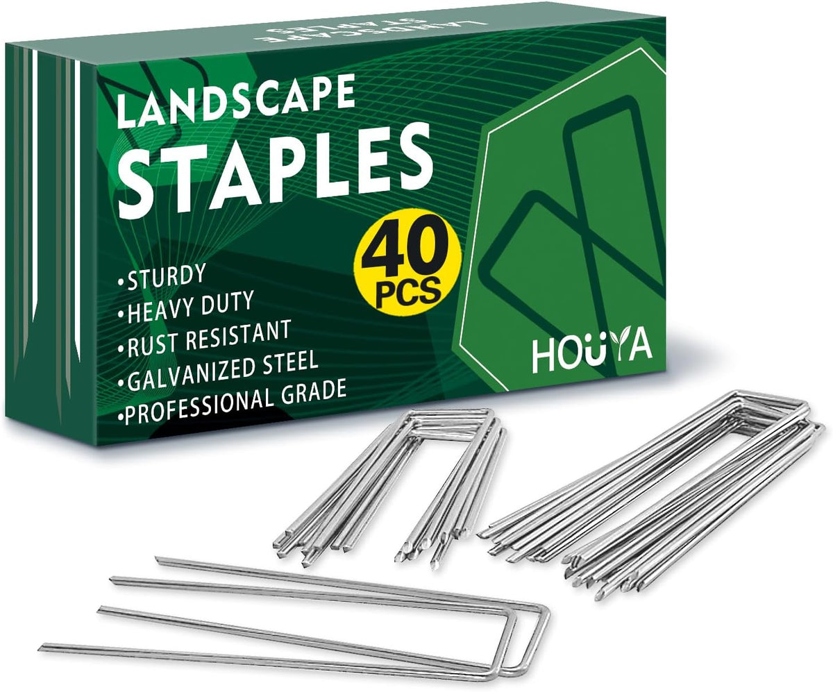 50 Pack Landscape Staples 4 Inch Galvanized Garden Stakes