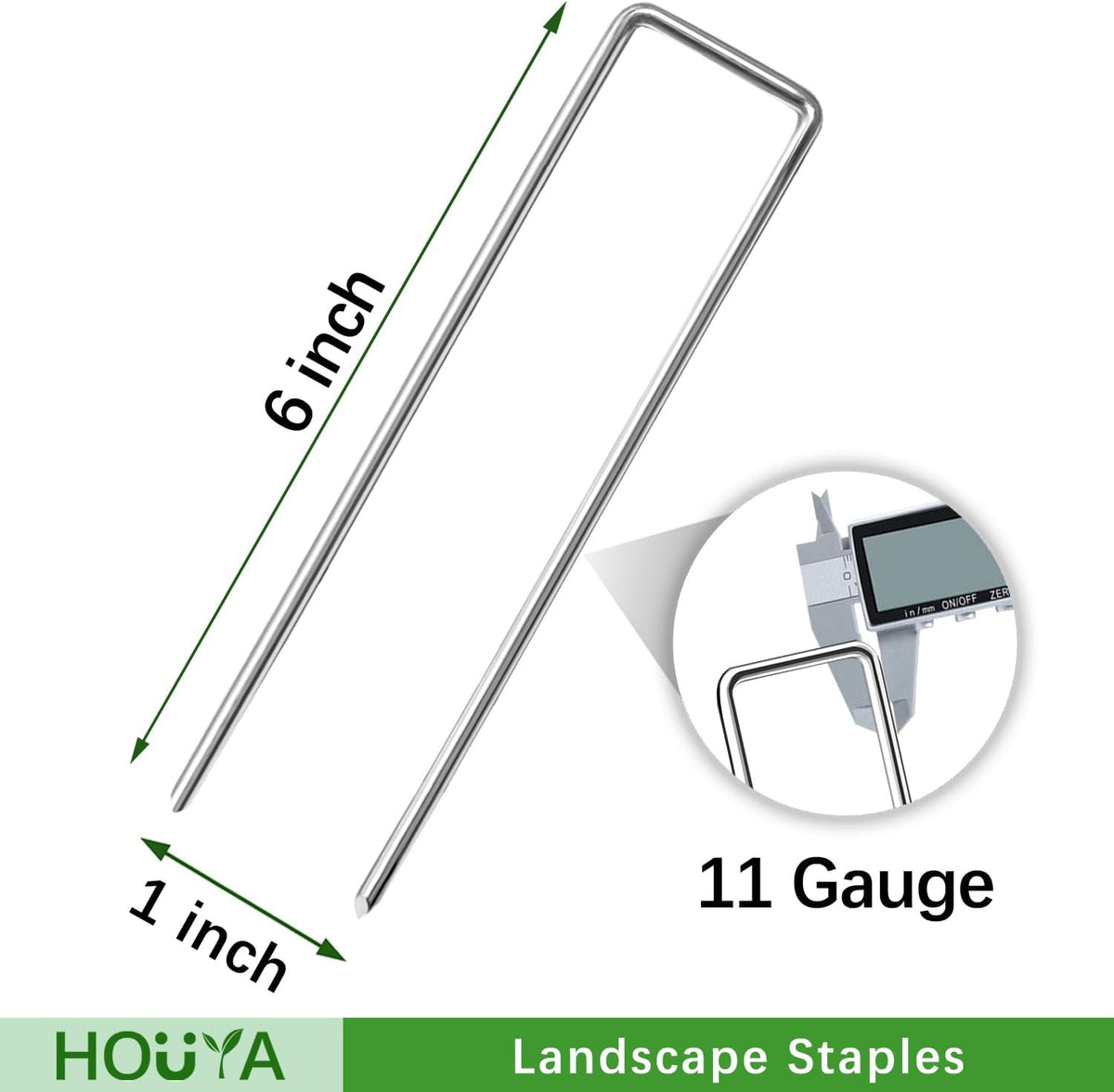 50 Pack Landscape Staples 4 Inch Galvanized Garden Stakes
