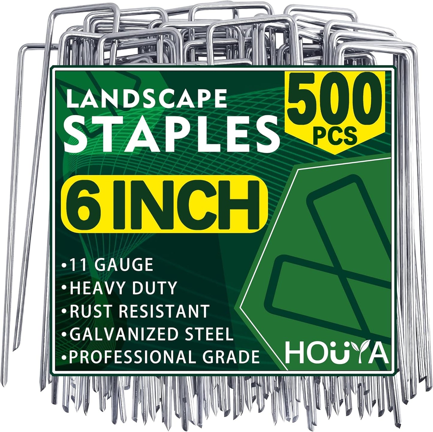 50 Pack Landscape Staples 4 Inch Galvanized Garden Stakes