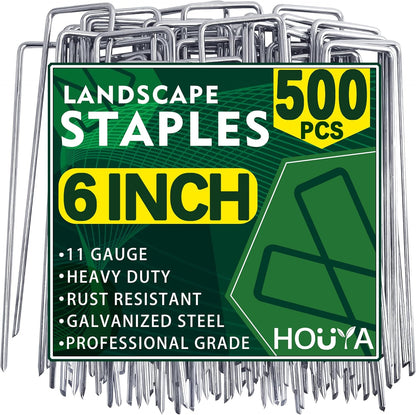 50 Pack Landscape Staples 4 Inch Galvanized Garden Stakes