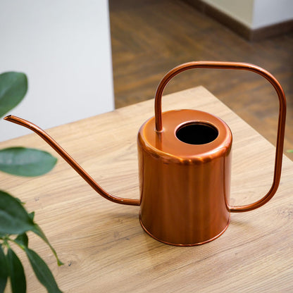 Long Spout Watering Can Indoor Plants, 40 oz Small Watering Can Pot Metal for Garden Flowers House Plants Mini, Powder Coated,Gift for Mom Girlfriend Daughter, Green