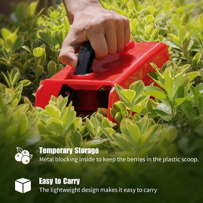 Blueberry Picker Scoop with Metal Rake, Berry Harvest Tool, Black Handle