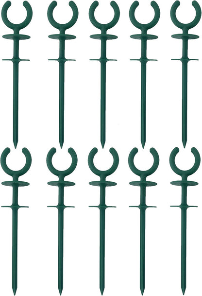 10 Pcs Green Garden Hose Guide Stakes
