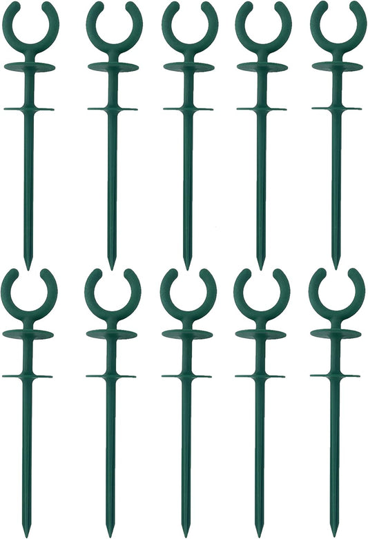 10 Pcs Green Garden Hose Guide Stakes