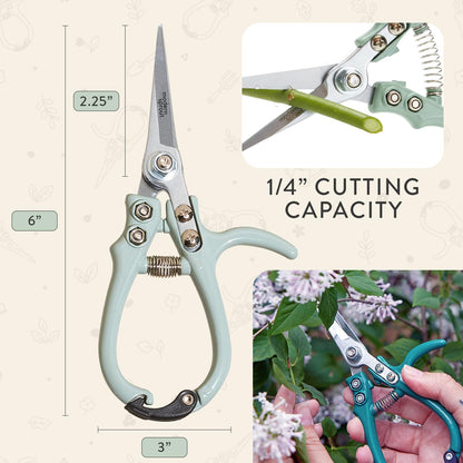 Bypass Hand Pruners - Scissors - Gardening Tools - Sage