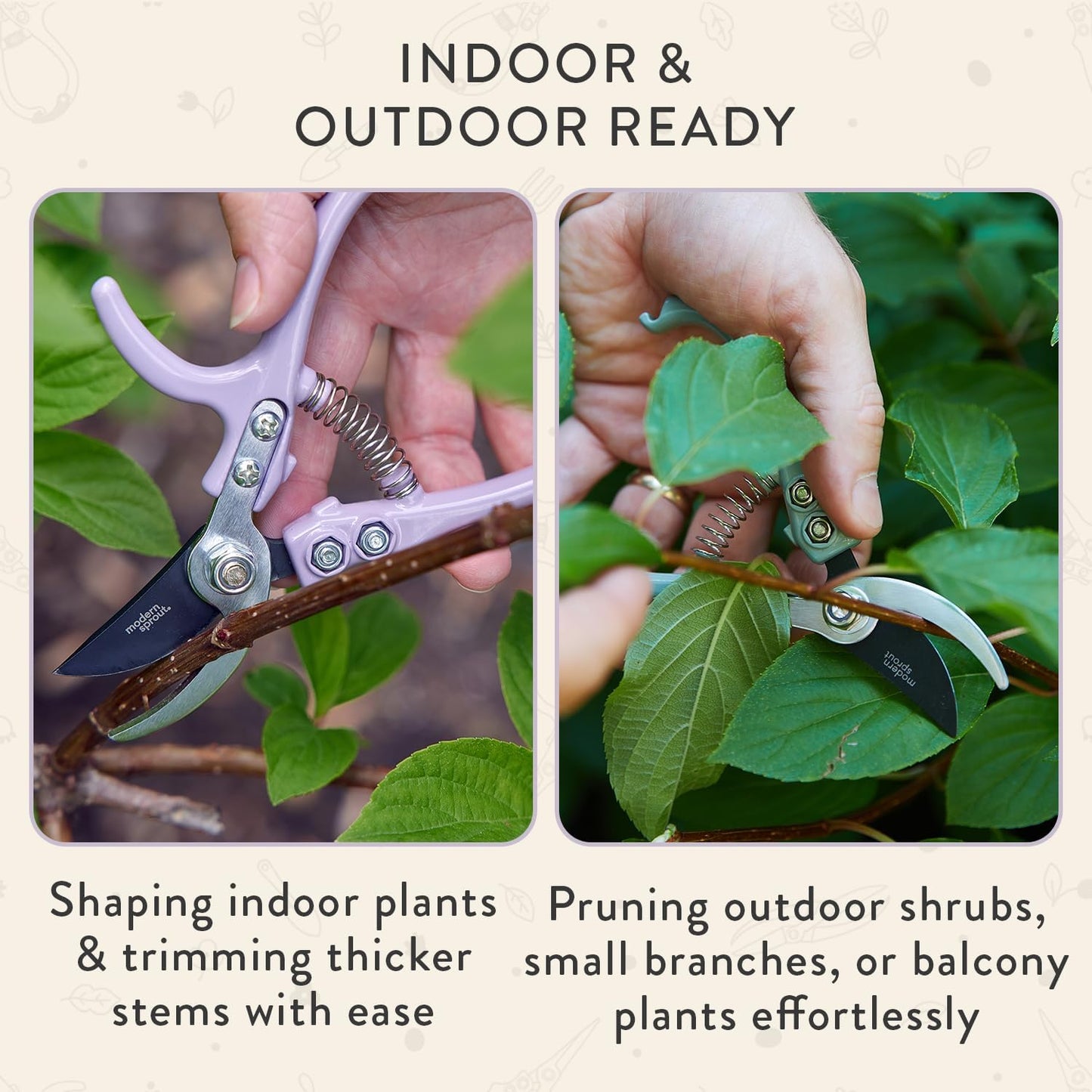 Bypass Hand Pruners - Scissors - Gardening Tools - Sage