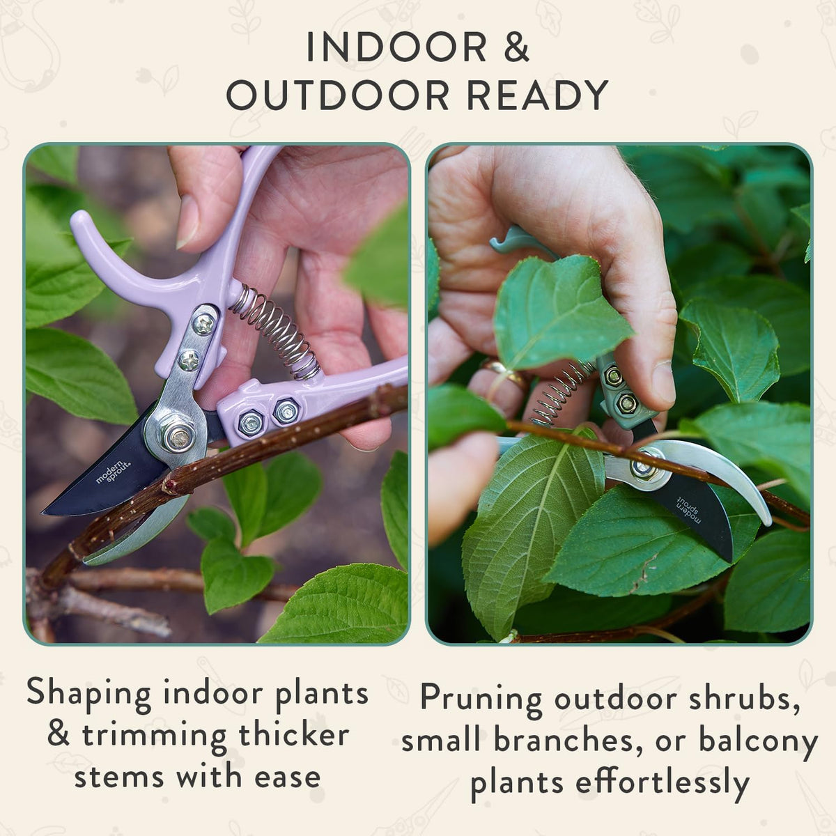 Bypass Hand Pruners - Scissors - Gardening Tools - Sage