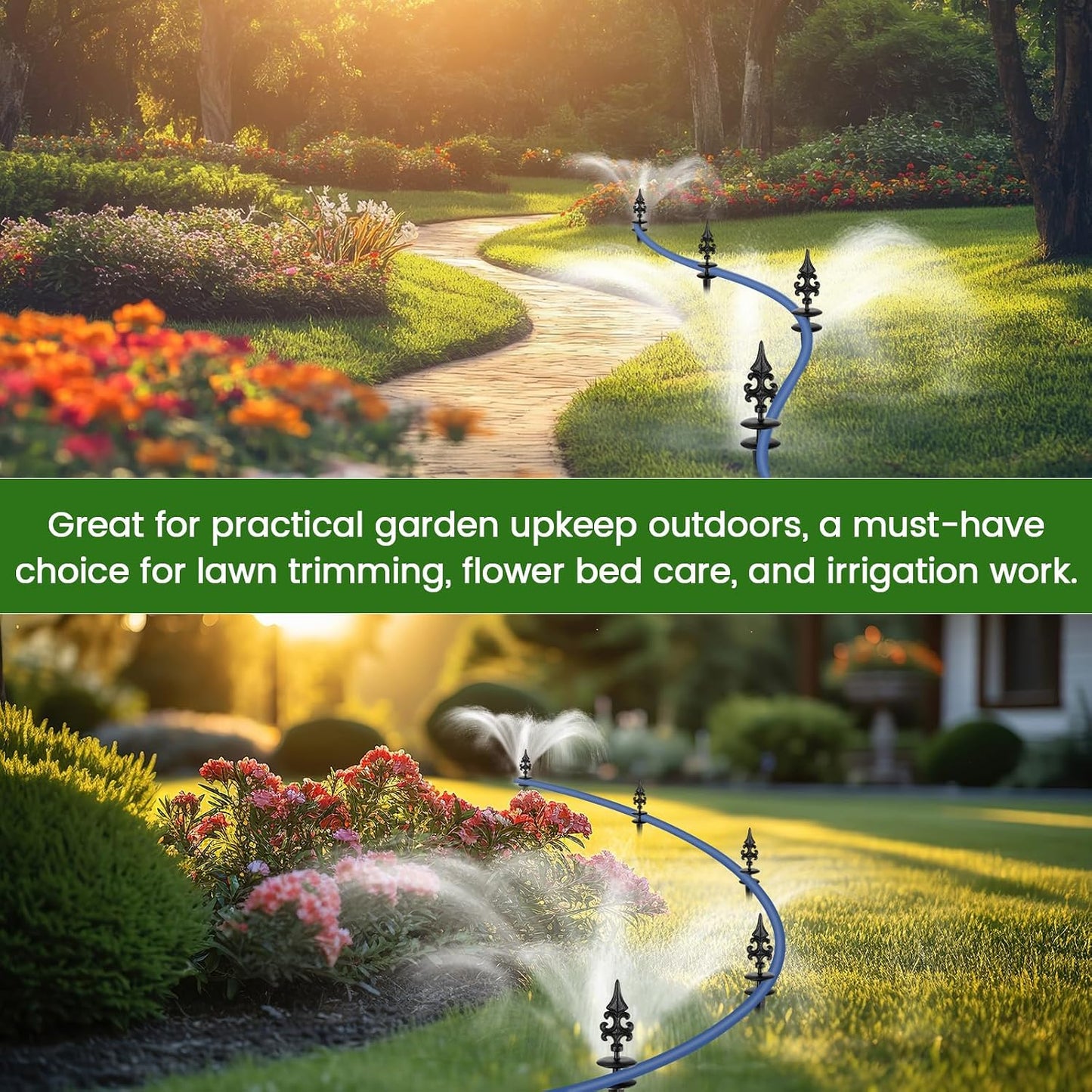 6 Packs 12 Inch Garden Hose Guide Stake Heavy Duty Cast Iron Hose Guides Spike Decorative Garden Stakes Protector for Lawn Yard - Keeping Hoses Away from Flower Beds(Classic Style)
