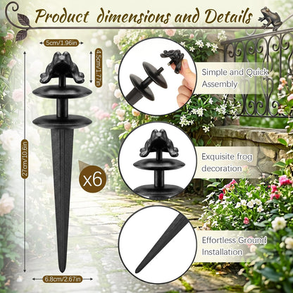6 Packs 12 Inch Garden Hose Guide Stake Heavy Duty Cast Iron Hose Guides Spike Decorative Garden Stakes Protector for Lawn Yard - Keeping Hoses Away from Flower Beds(Classic Style)