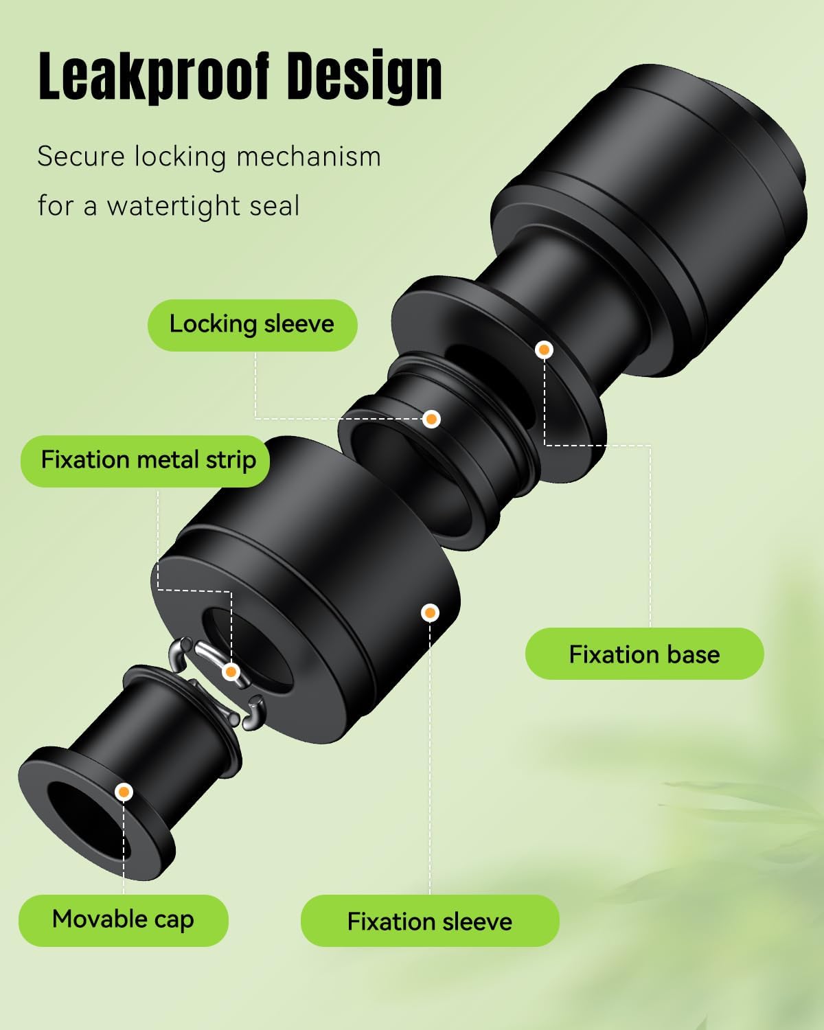 40 Pcs Quick Connect Drip Irrigation Fittings Kit for 1/4" Tubing, Push-to-Fit Drip Line Connectors Set with 10 Tees, 10 Couplings, 10 Elbows & 10 End Plugs, Anti-Leak Drip Irrigation Parts