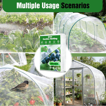 10 X 50FT Garden Mesh Netting Ultra Fine Mesh Netting Pest Barrier, Insect Bug Bird Netting for Vegetables Fruit Flower Garden Protection, Thickened 60 Mesh Row Covers Fabric Screen from Birds Bugs