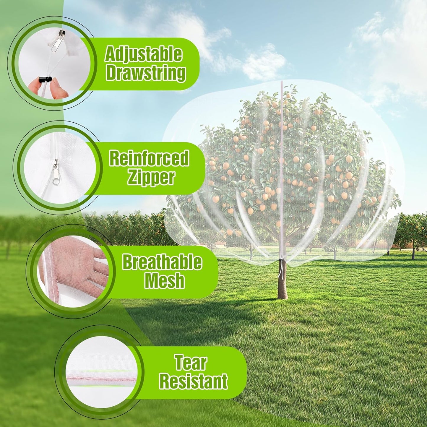 10 X 50FT Garden Mesh Netting Ultra Fine Mesh Netting Pest Barrier, Insect Bug Bird Netting for Vegetables Fruit Flower Garden Protection, Thickened 60 Mesh Row Covers Fabric Screen from Birds Bugs