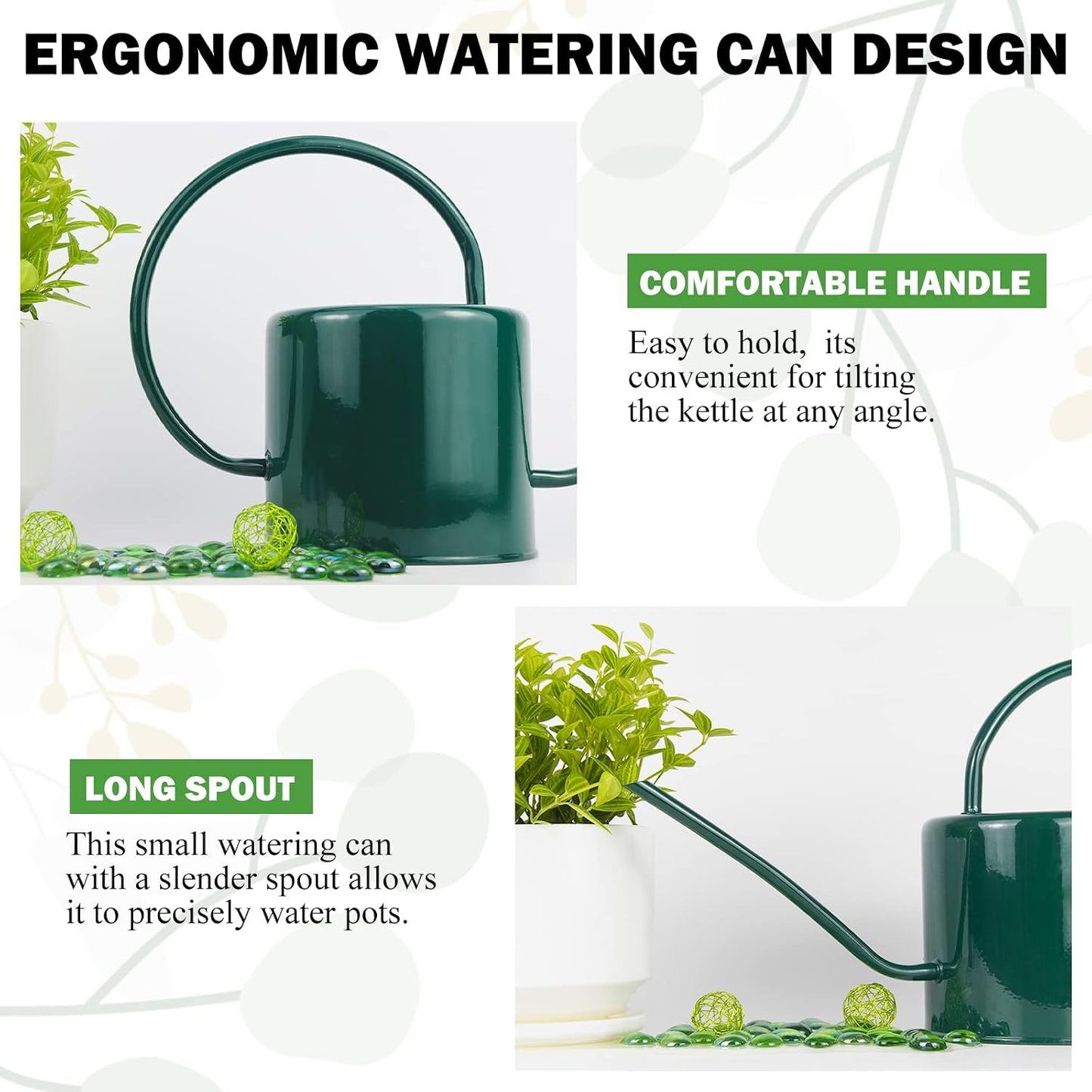 Indoor Watering Can for Houseplants- Long Spout Metal Watering Can for Indoor Plants,Succulents or Outdoor Garden Flower, 1.7L / 40 oz Gold