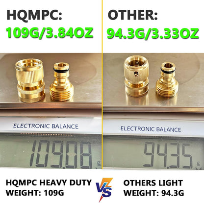 Garden Hose Quick Connect Solid Brass Quick Connector Garden Hose Fitting Water Hose Connectors Garden Hose Disconnect 3/4 inch GHT (2Sets) (2Female+2Male)