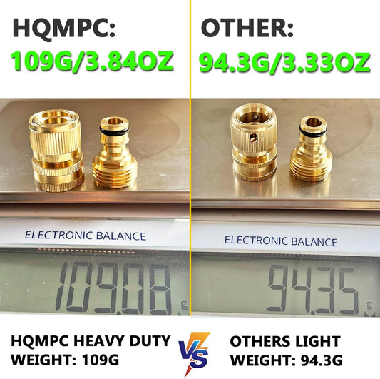 Garden Hose Quick Connect Solid Brass Quick Connector Garden Hose Fitting Water Hose Connectors Garden Hose Disconnect 3/4 inch GHT (2Sets) (2Female+2Male)