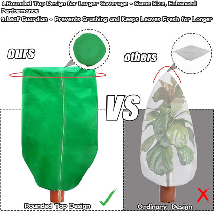 Plant Covers Freeze Protection 4 Packs 47" x32" Winter Rounded Top Frost Cloth Plant Covers Freeze Protection for Outdoor Plants with Zipper and Drawstring