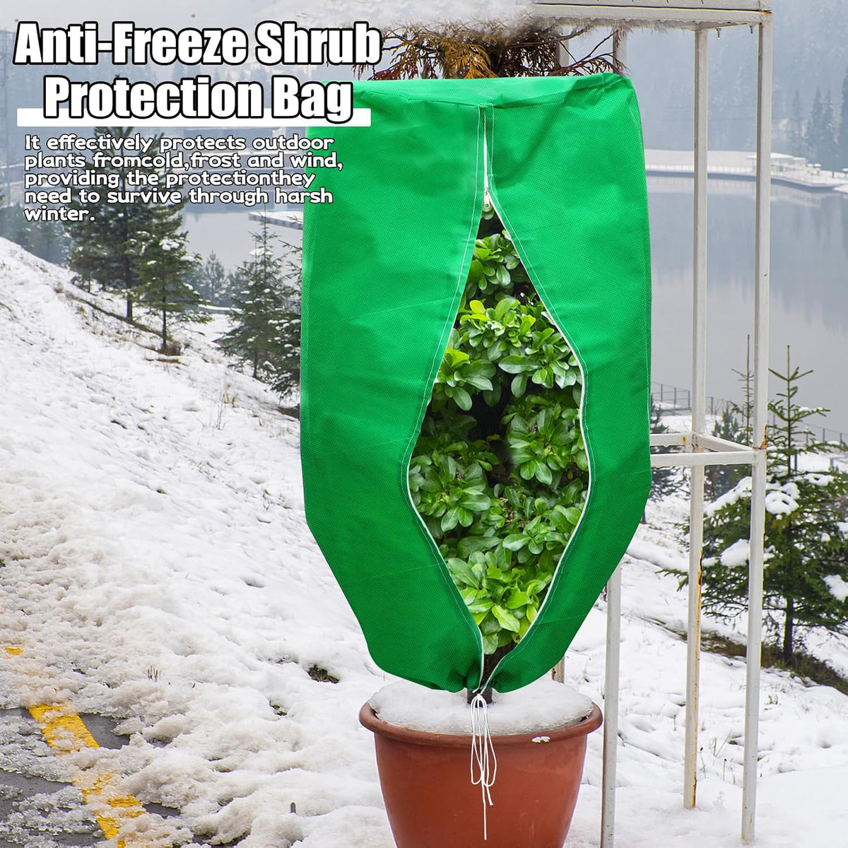 Plant Covers Freeze Protection 4 Packs 47" x32" Winter Rounded Top Frost Cloth Plant Covers Freeze Protection for Outdoor Plants with Zipper and Drawstring