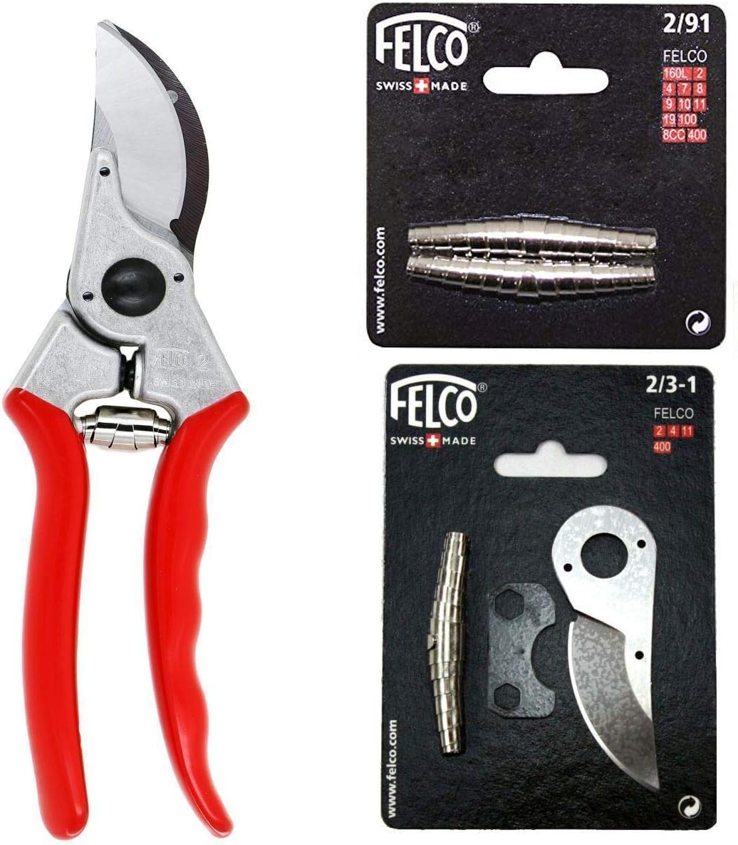 2 Classic Bypass Pruner with Replacement Springs and 2/3-1 Blade Repair Kit (Bundle, 3 Items)