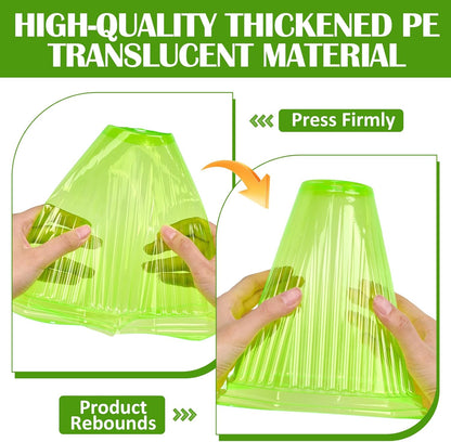 25PCS Garden Cloches for Plants with 50PCS Ground Stakes,Reusable Plant Bell Cover,Plastic Small Plant Seedling Protector Plants Cloches from Animals,Chickens, Birds,Snails & Frost,7.9" H X 6.7" D