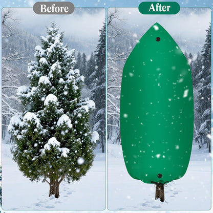 Zip A Plant Covers Freeze Protection, Winter Cold Weather Frost Blankets with Drawstring, Zip-Up Warm Plant Cover for Cedars, Juniper, Cypress Trees and Christmas Tree (1, Green)