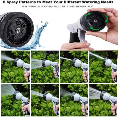 Garden Hose Nozzle Heavy Duty, High Pressure Adjustable 8 Patterns