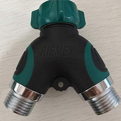 Metal Garden Hose Splitter Upgraded 2026, 2 Way Y Hose Connector, Easy Grip, Easy to Open