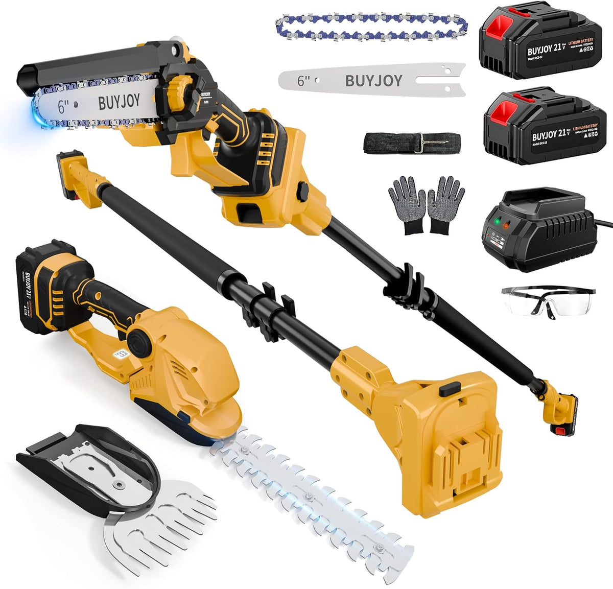 6-in-1 Pole Saw & Cordless Hedge Trimmer Combo Kit