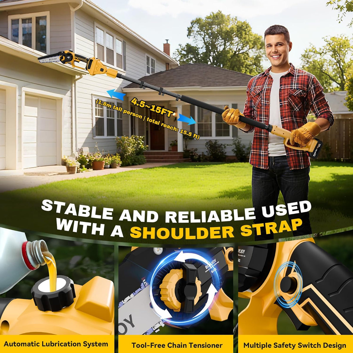 6-in-1 Pole Saw & Cordless Hedge Trimmer Combo Kit