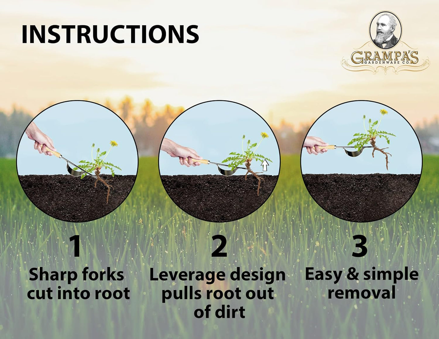 + Grampa's Hand Weeder - Bundle The Original Stand Up Weed Puller & Grampa's Hand Weeder Tool for The Easiest & Most Effective Weed Removal Duos