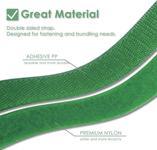 Garden Tie Green Tape, Plant Supports, Gentle On Plants (16.4ft × 0.6 inch, 1 roll, Green)