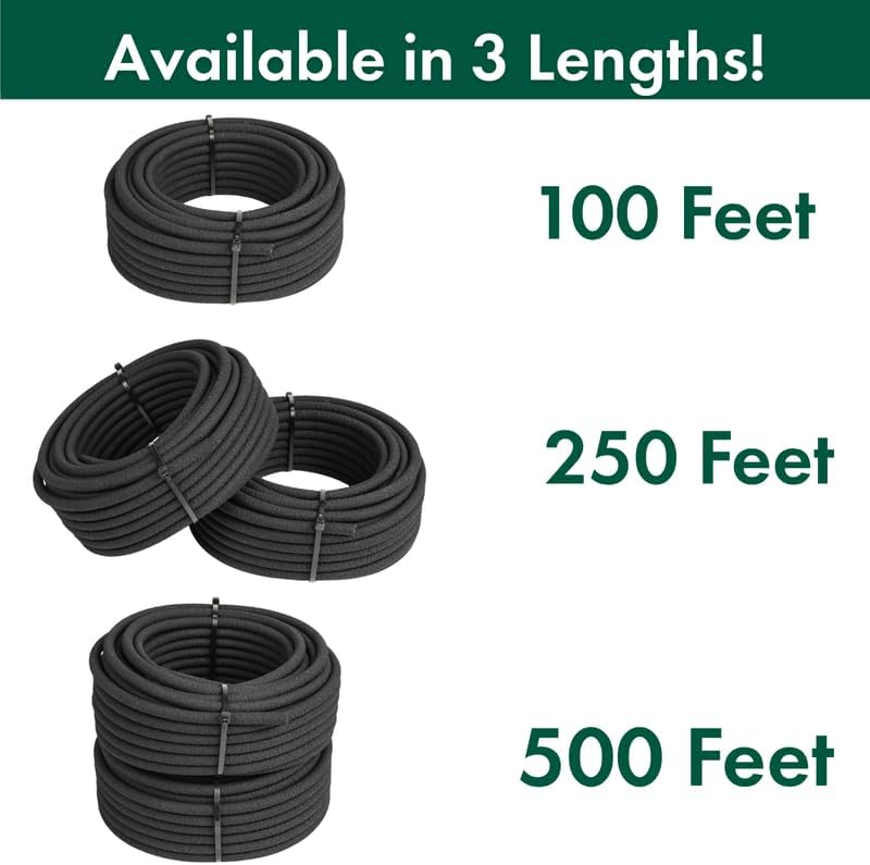 Bulk Soaker Hose – 100 ft, 1/4" Inner Diameter – Flexible Drip Watering Line for Gardens, Raised Beds & Landscaping – Durable, No-End Design for Custom Length Systems