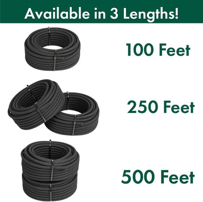 Bulk Soaker Hose – 100 ft, 1/4" Inner Diameter – Flexible Drip Watering Line for Gardens, Raised Beds & Landscaping – Durable, No-End Design for Custom Length Systems