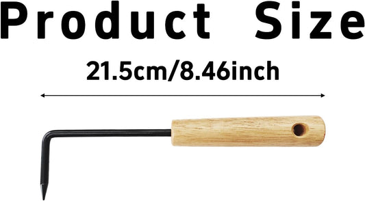 Hand Weeder Tool with Wood Handle, Stainless Steel Weed Remover for Lawns, Potted Plants, Cracks, Patios, Outdoor Garden(Style 1)