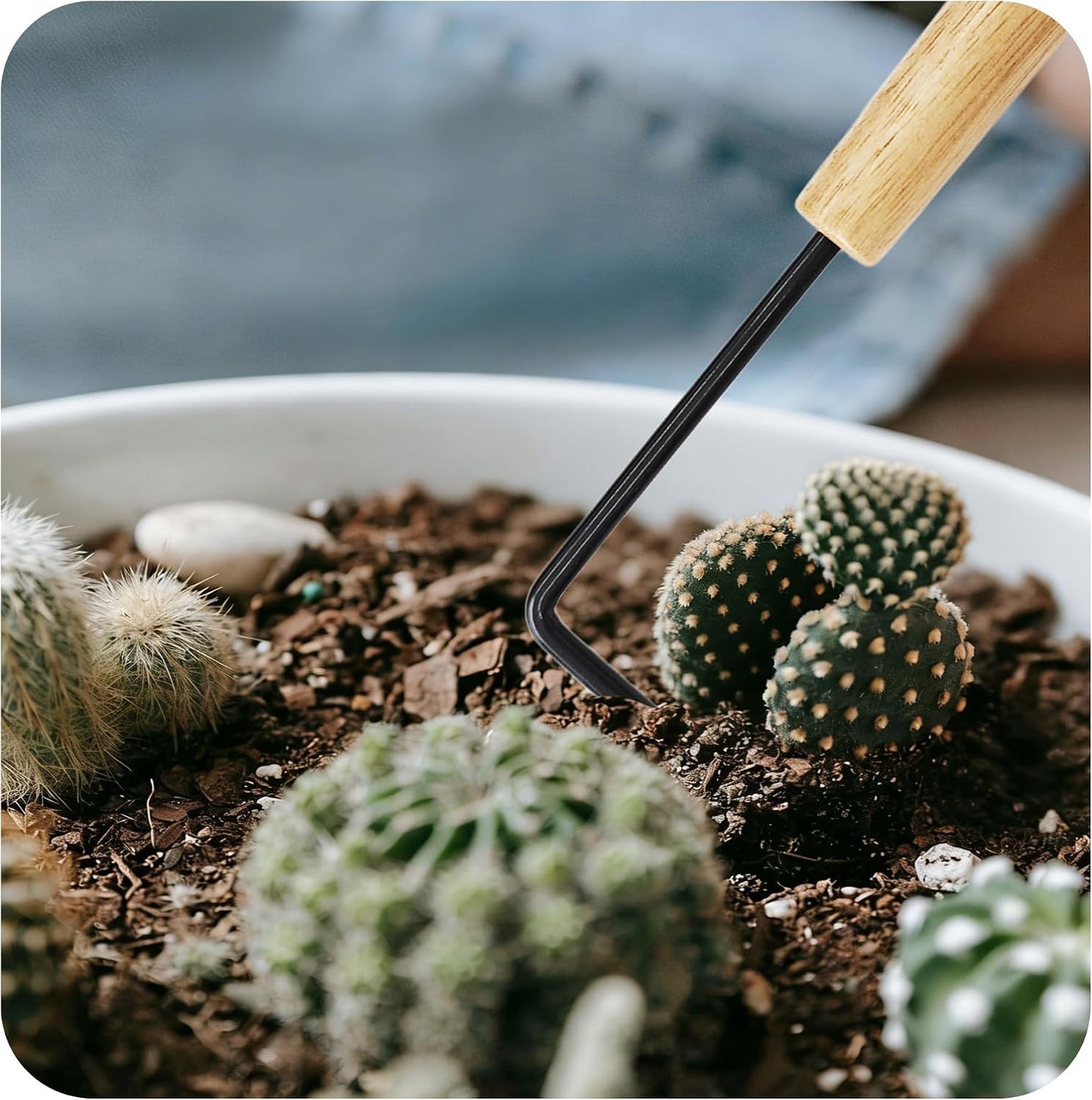 Hand Weeder Tool with Wood Handle, Stainless Steel Weed Remover for Lawns, Potted Plants, Cracks, Patios, Outdoor Garden(Style 1)