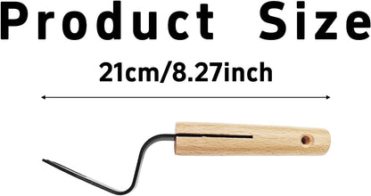 Hand Weeder Tool with Wood Handle, Stainless Steel Weed Remover for Lawns, Potted Plants, Cracks, Patios, Outdoor Garden(Style 1)