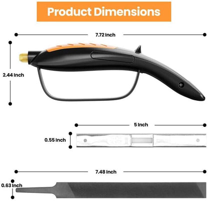 Garden Tool & Knife Sharpener, All-in-1 Kitchen Sharpening Tool-Orange