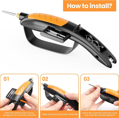 Garden Tool & Knife Sharpener, All-in-1 Kitchen Sharpening Tool-Orange