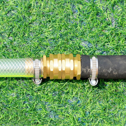 Solid brass Garden Hose Fittings Connectors Adapter Heavy Duty Brass Repair female to double female faucet leader coupler dual water hose connector(3/4"GHT) 2 Pcs