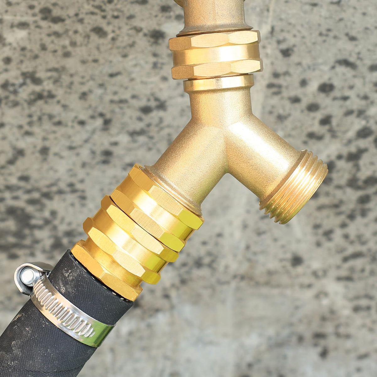 Solid brass Garden Hose Fittings Connectors Adapter Heavy Duty Brass Repair female to double female faucet leader coupler dual water hose connector(3/4"GHT) 2 Pcs