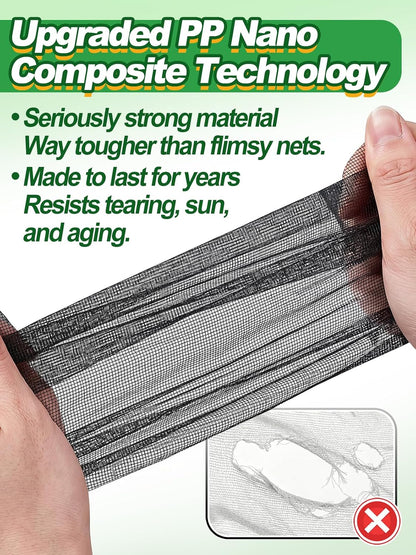 10x20ft Strong PP Nanocomposite Mosquito Net Garden Netting, Black