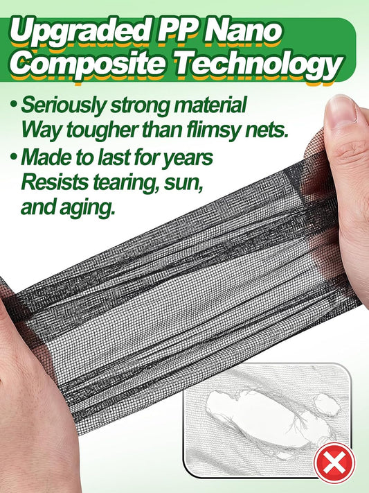10x20ft Strong PP Nanocomposite Mosquito Net Garden Netting, Black