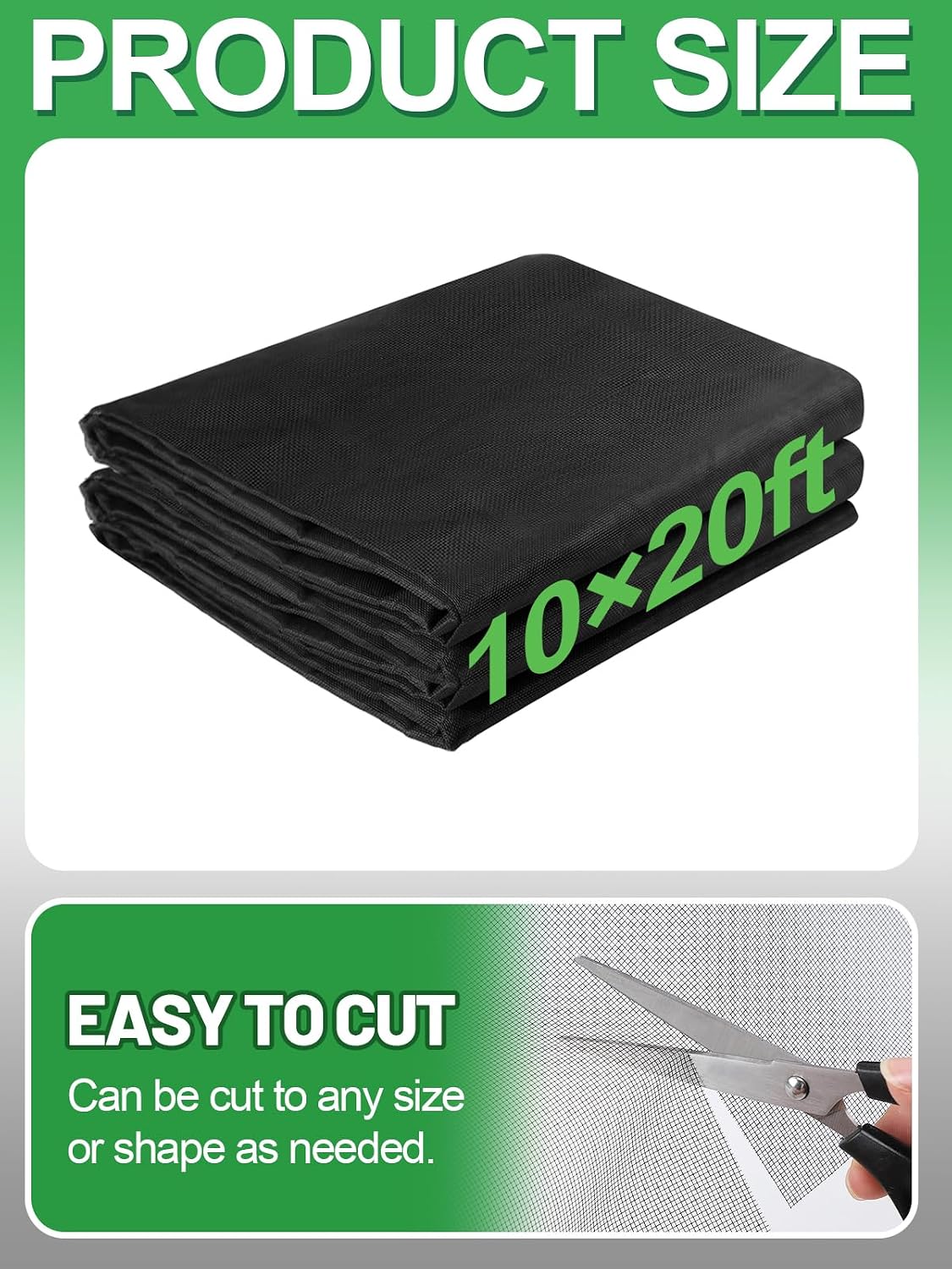 10x20ft Strong PP Nanocomposite Mosquito Net Garden Netting, Black