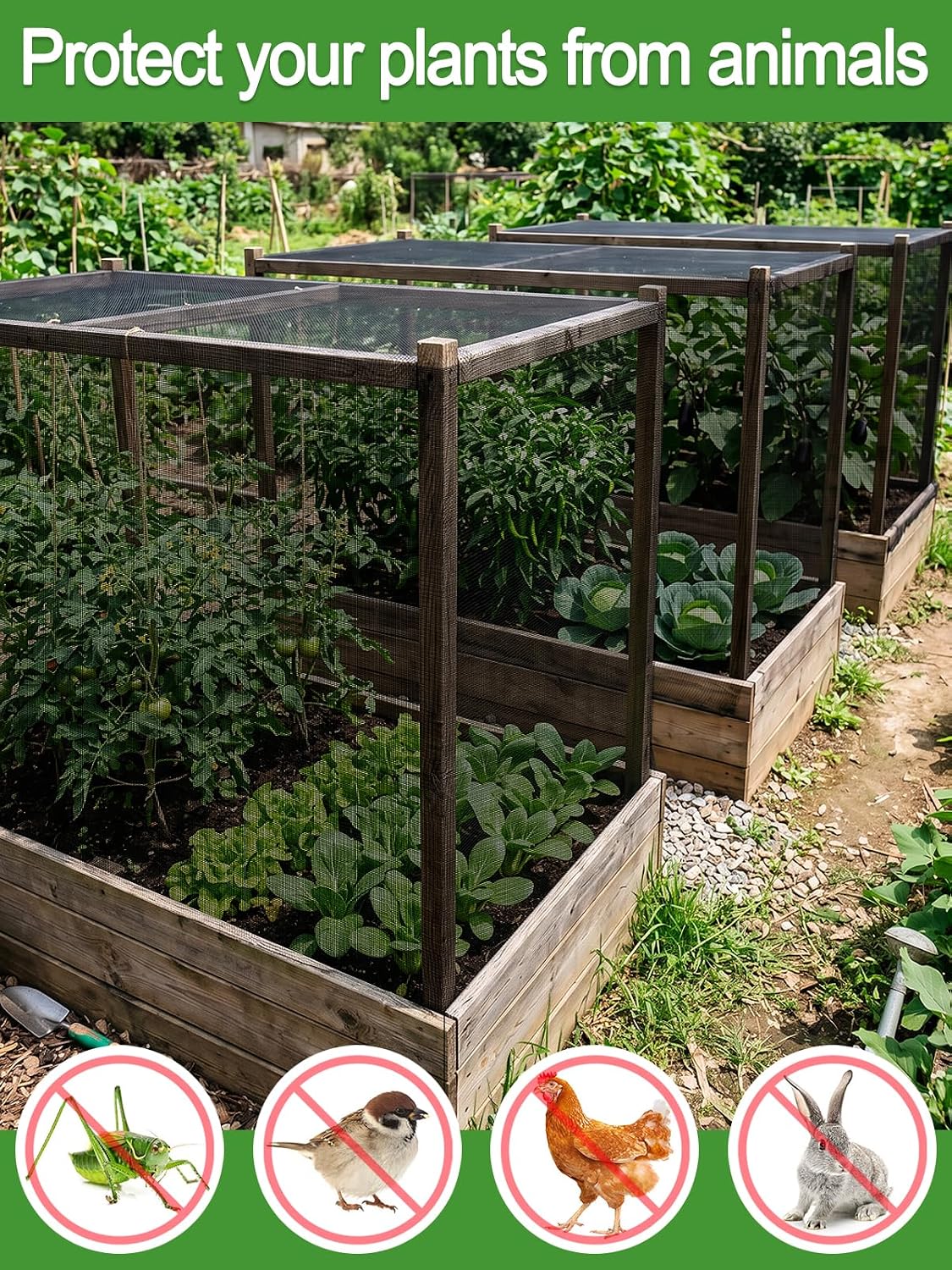 10x20ft Strong PP Nanocomposite Mosquito Net Garden Netting, Black