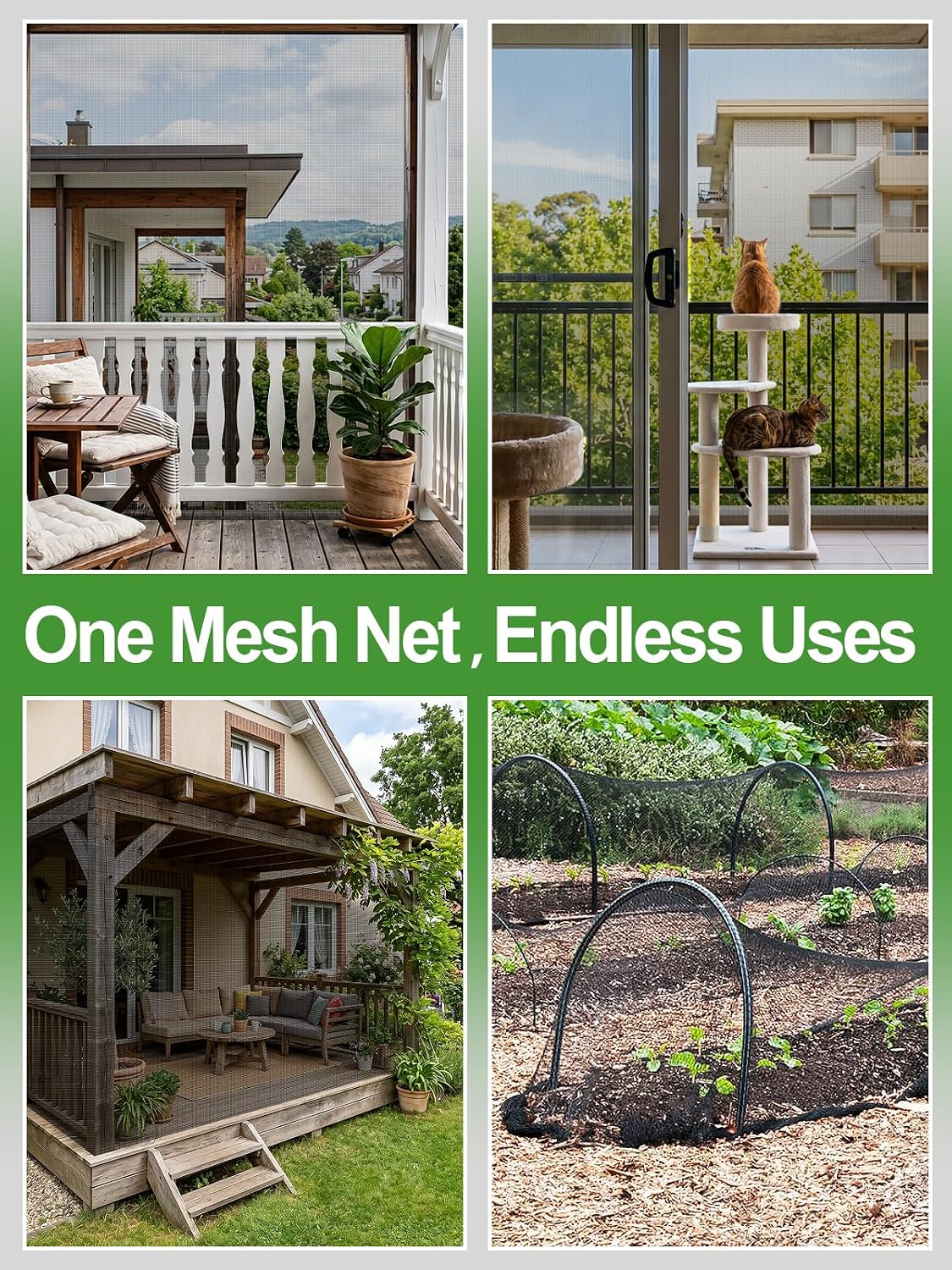 10x20ft Strong PP Nanocomposite Mosquito Net Garden Netting, Black