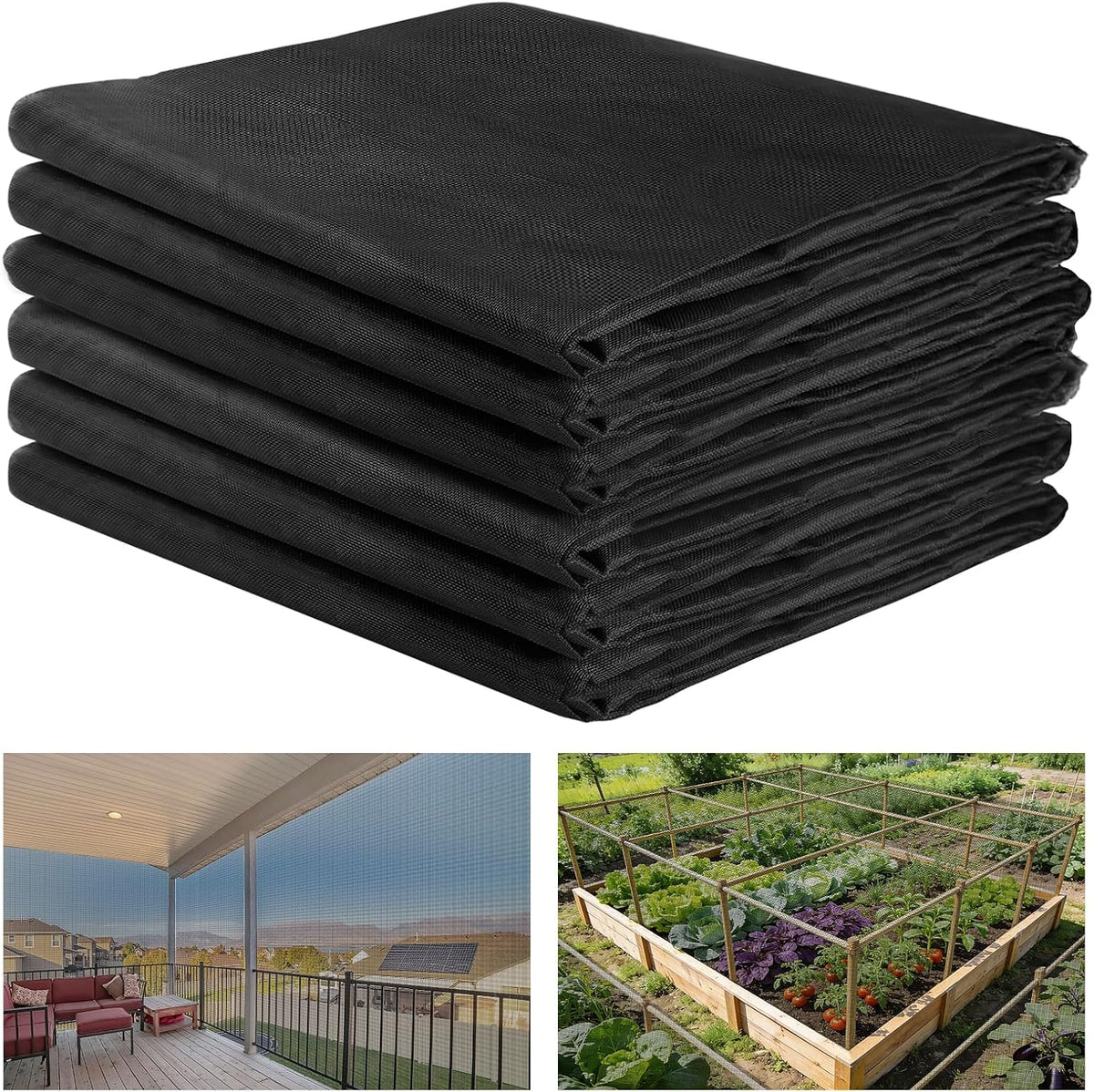 10x20ft Strong PP Nanocomposite Mosquito Net Garden Netting, Black