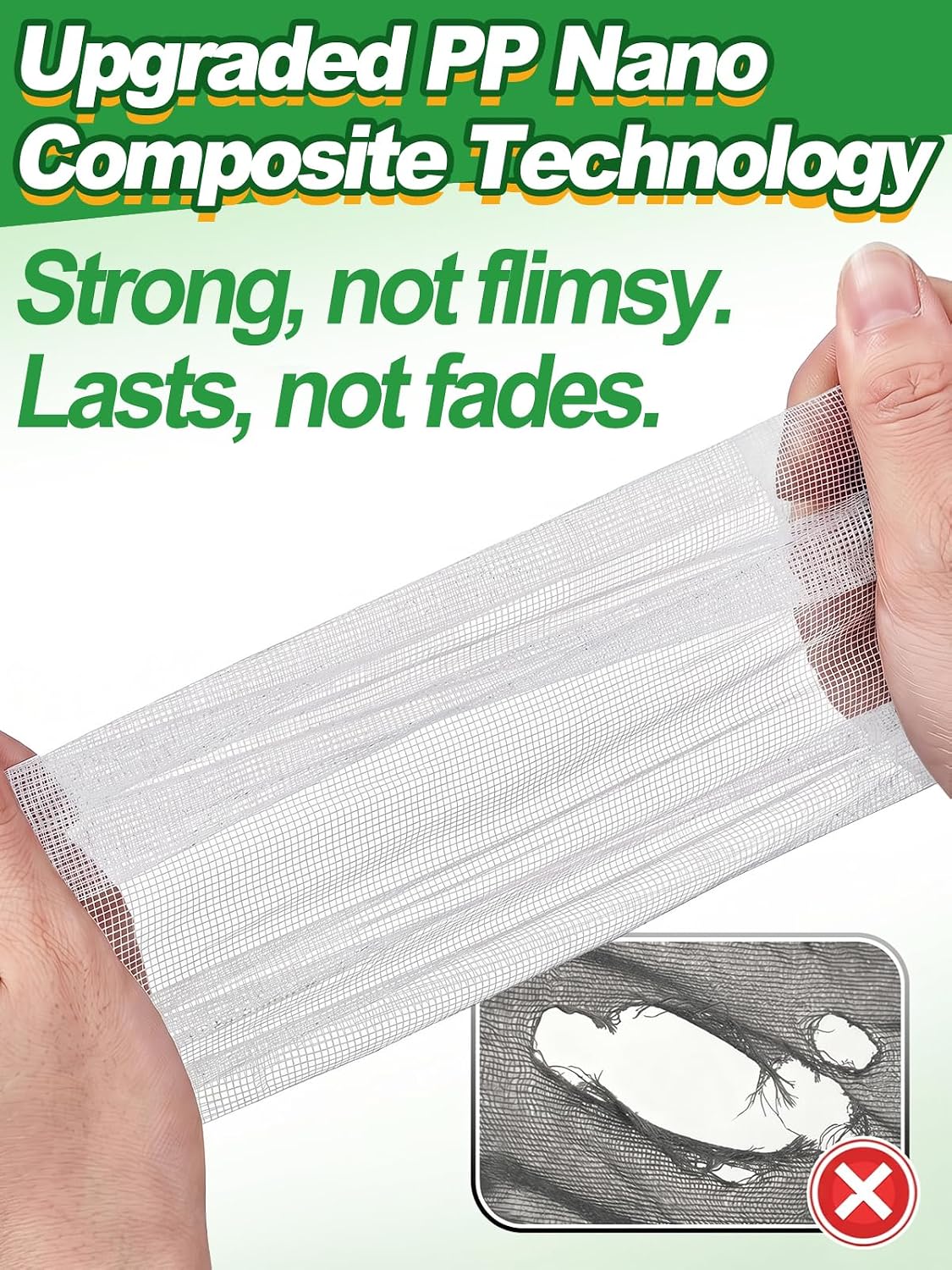 10x20ft Strong PP Nanocomposite Mosquito Net Garden Netting, Black