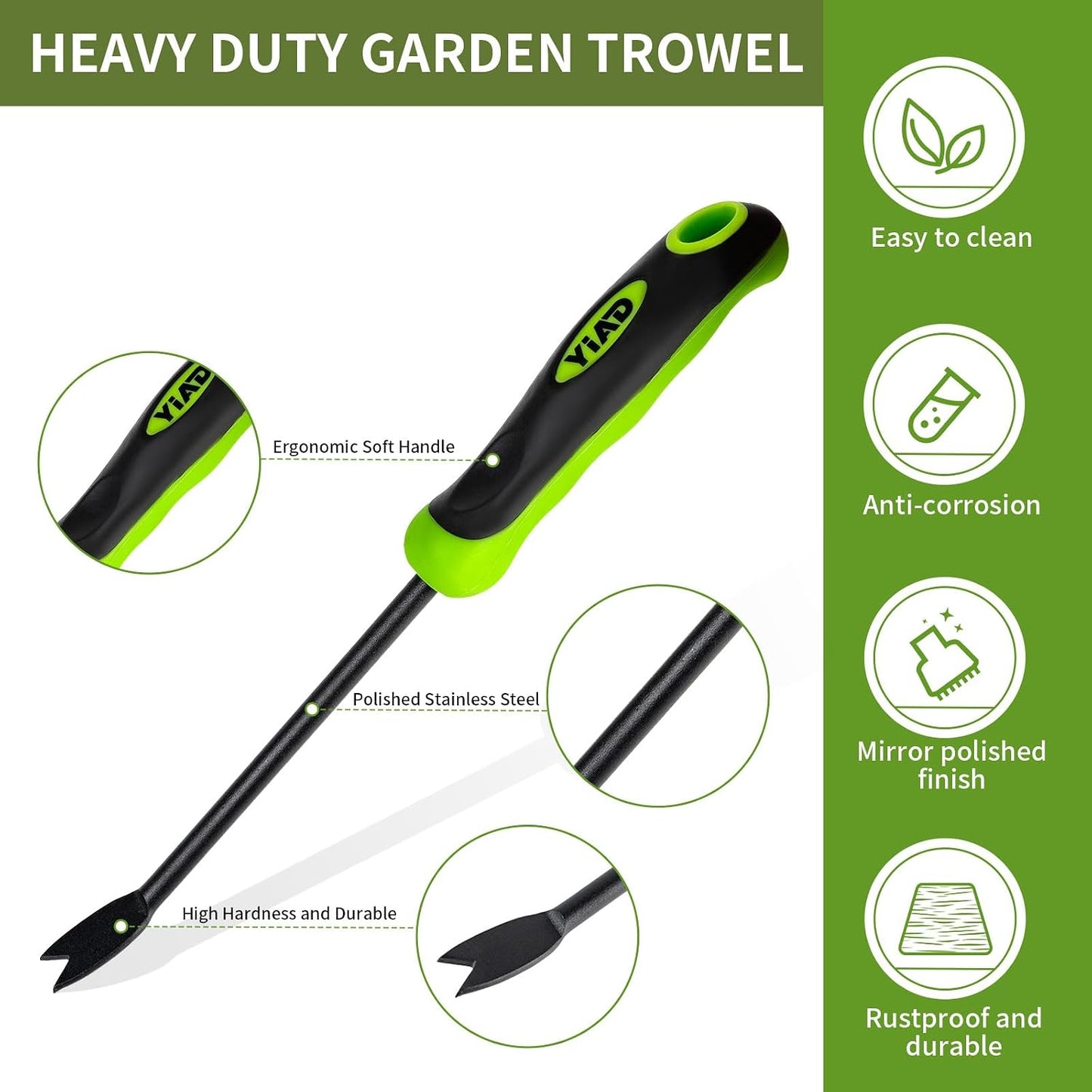 Hand Weeder Tool, 13" High-Carbon Steel V-Tip Weed Puller