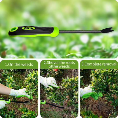 Hand Weeder Tool, 13" High-Carbon Steel V-Tip Weed Puller