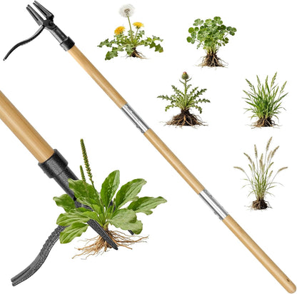 Hand Weeder Tool, 13" High-Carbon Steel V-Tip Weed Puller