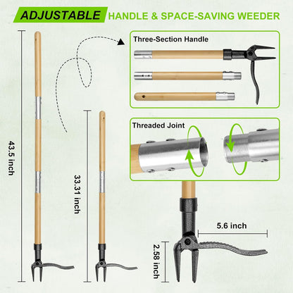 Hand Weeder Tool, 13" High-Carbon Steel V-Tip Weed Puller